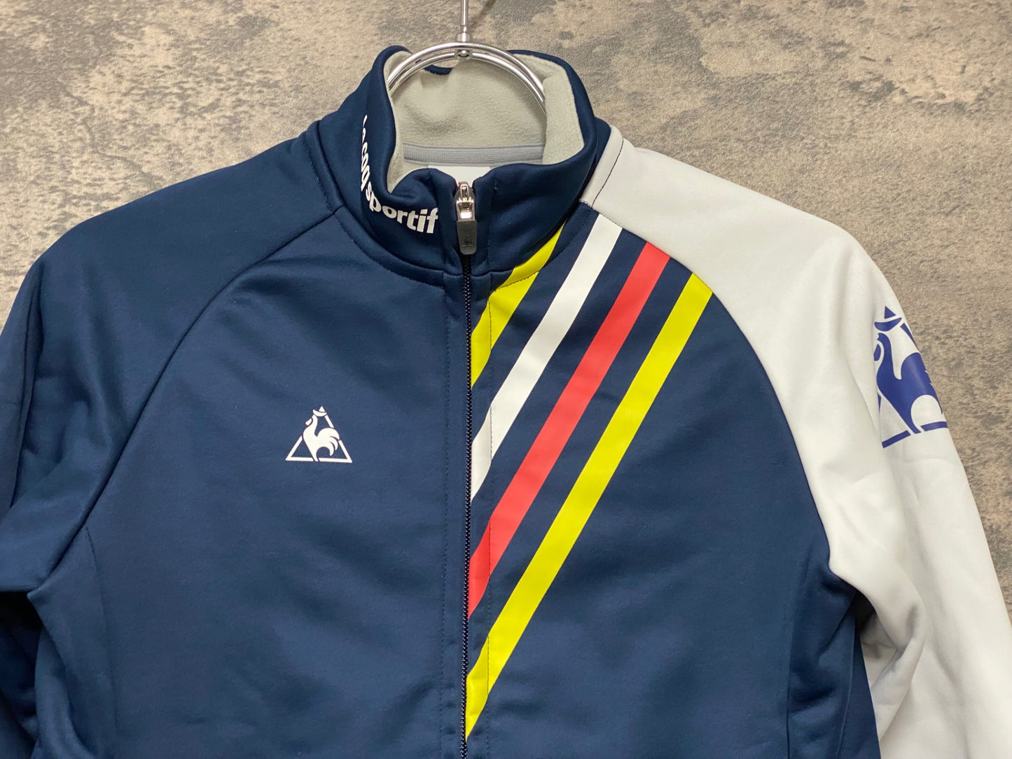 IZ168 ルコックスポルティフ le coq sportif 長袖 サイクルジャケット 紺 M 裏起毛