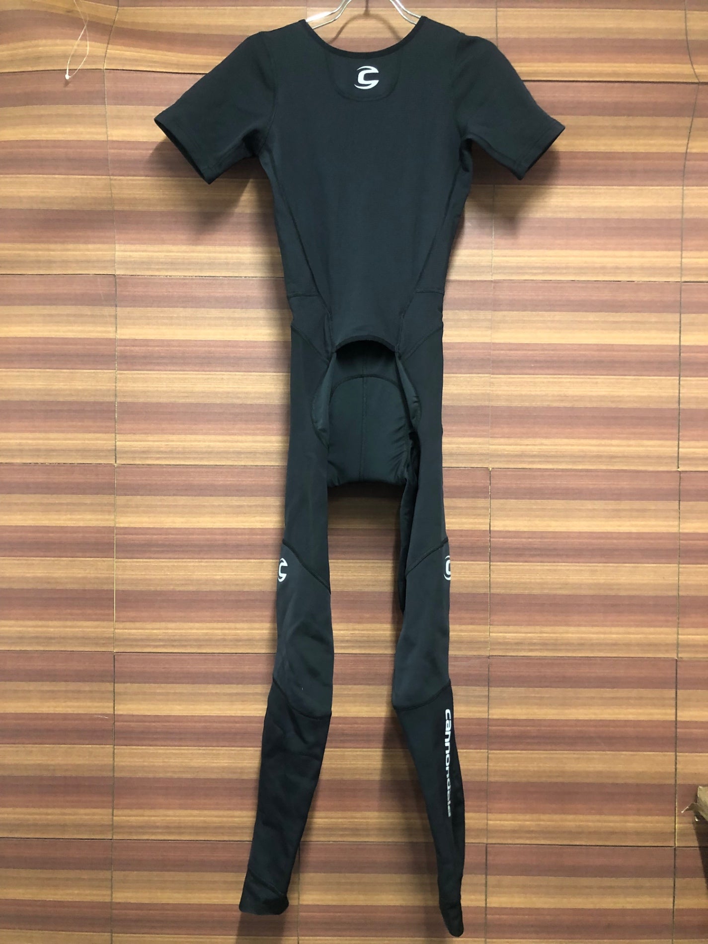 IO741 キャノンデール cannondale 半袖 ワンピース タイツ ベースレイヤー 黒 S 裏起毛