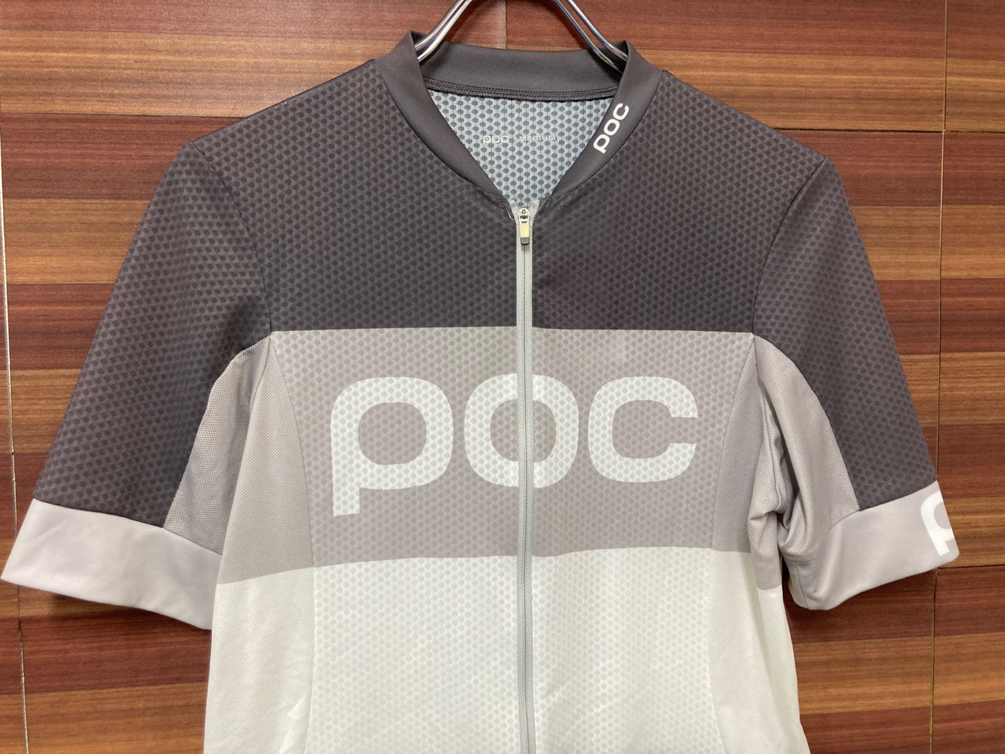 IN883 ポック POC 半袖 サイクルジャージ グレー 黒 M