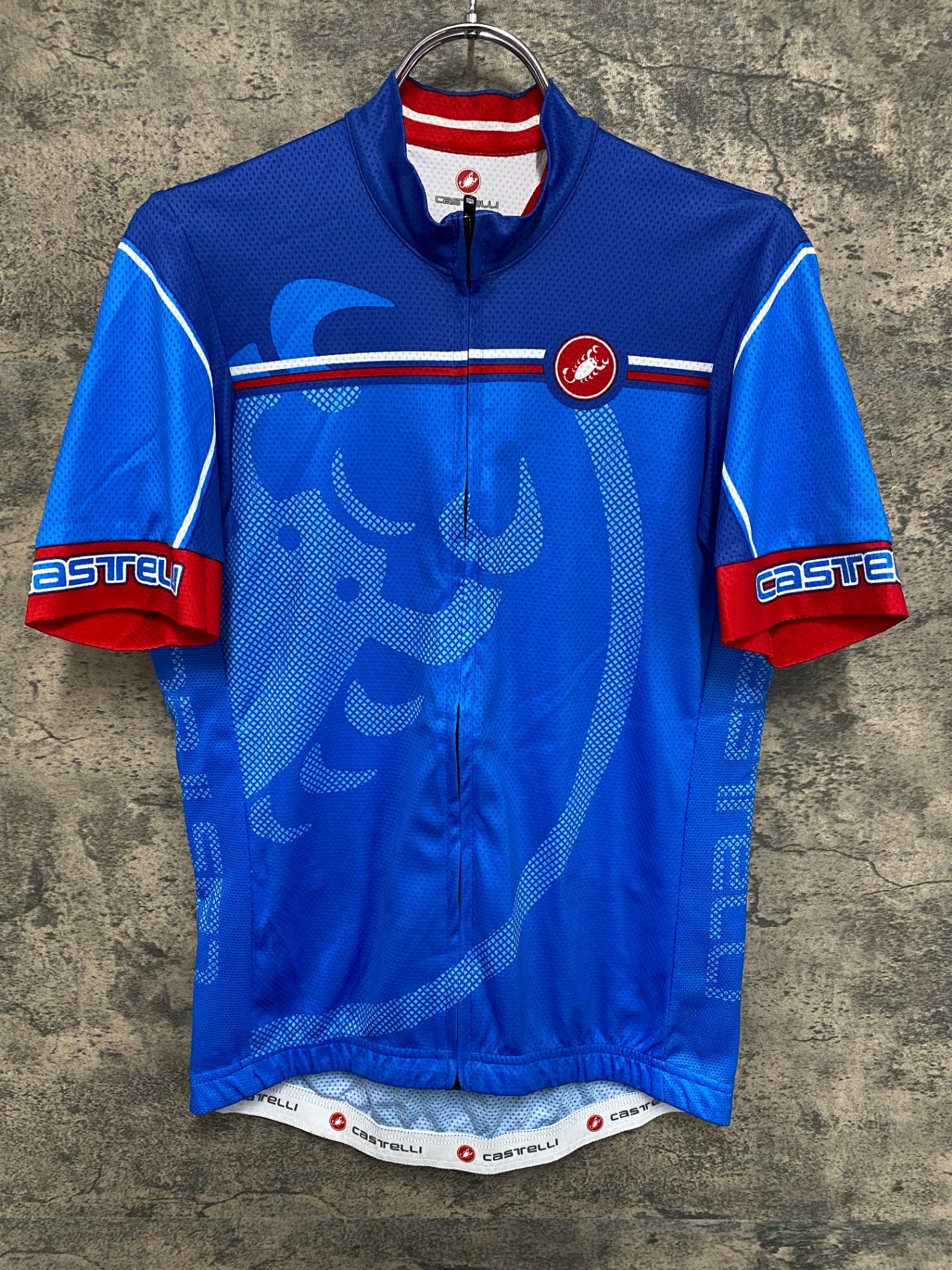 IY205 カステリ CASTELLI 半袖 サイクルジャージ 青 M