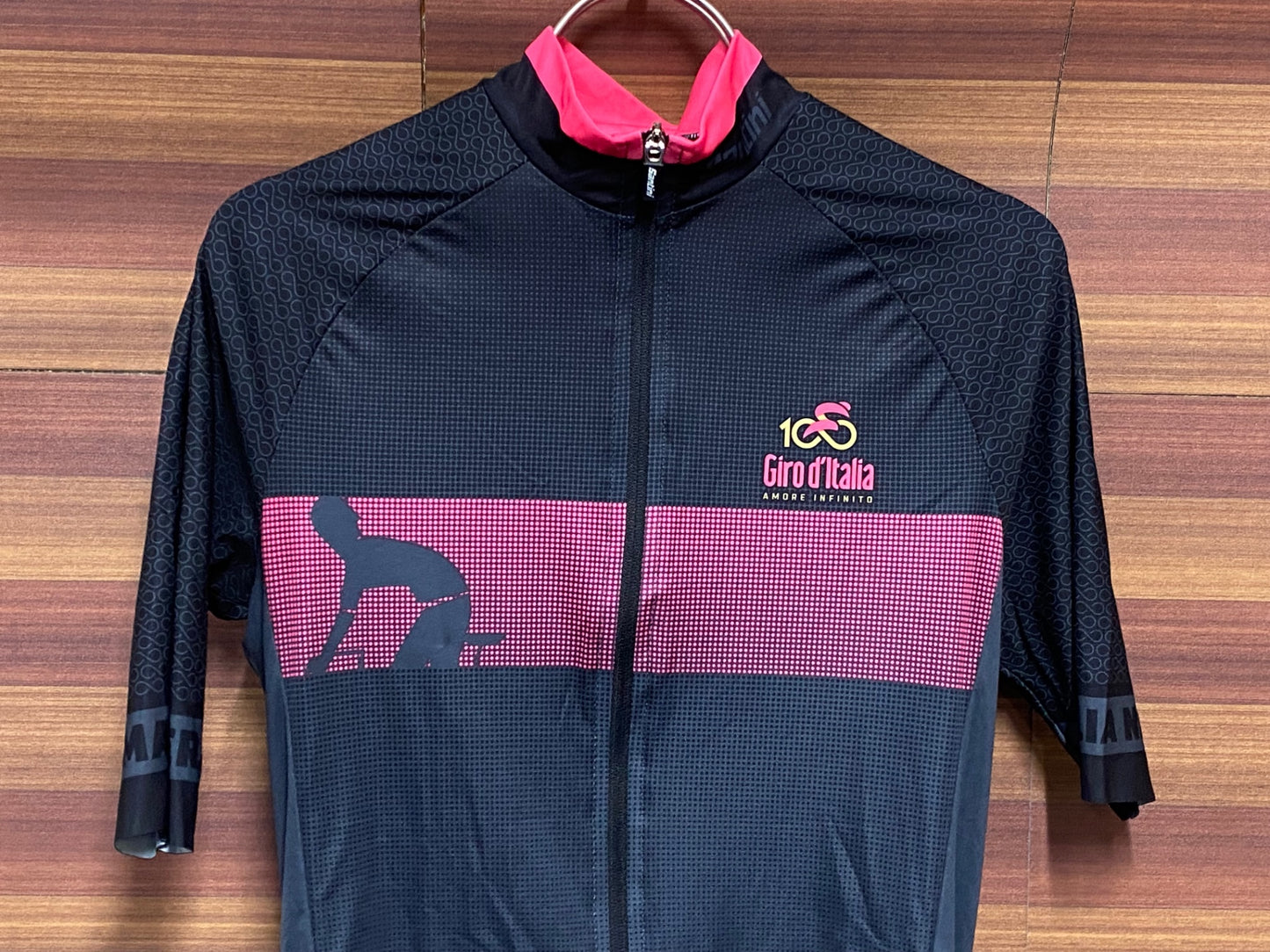 IT959 サンティーニ Santini ジロデイタリア 半袖 サイクルジャージ 黒 L