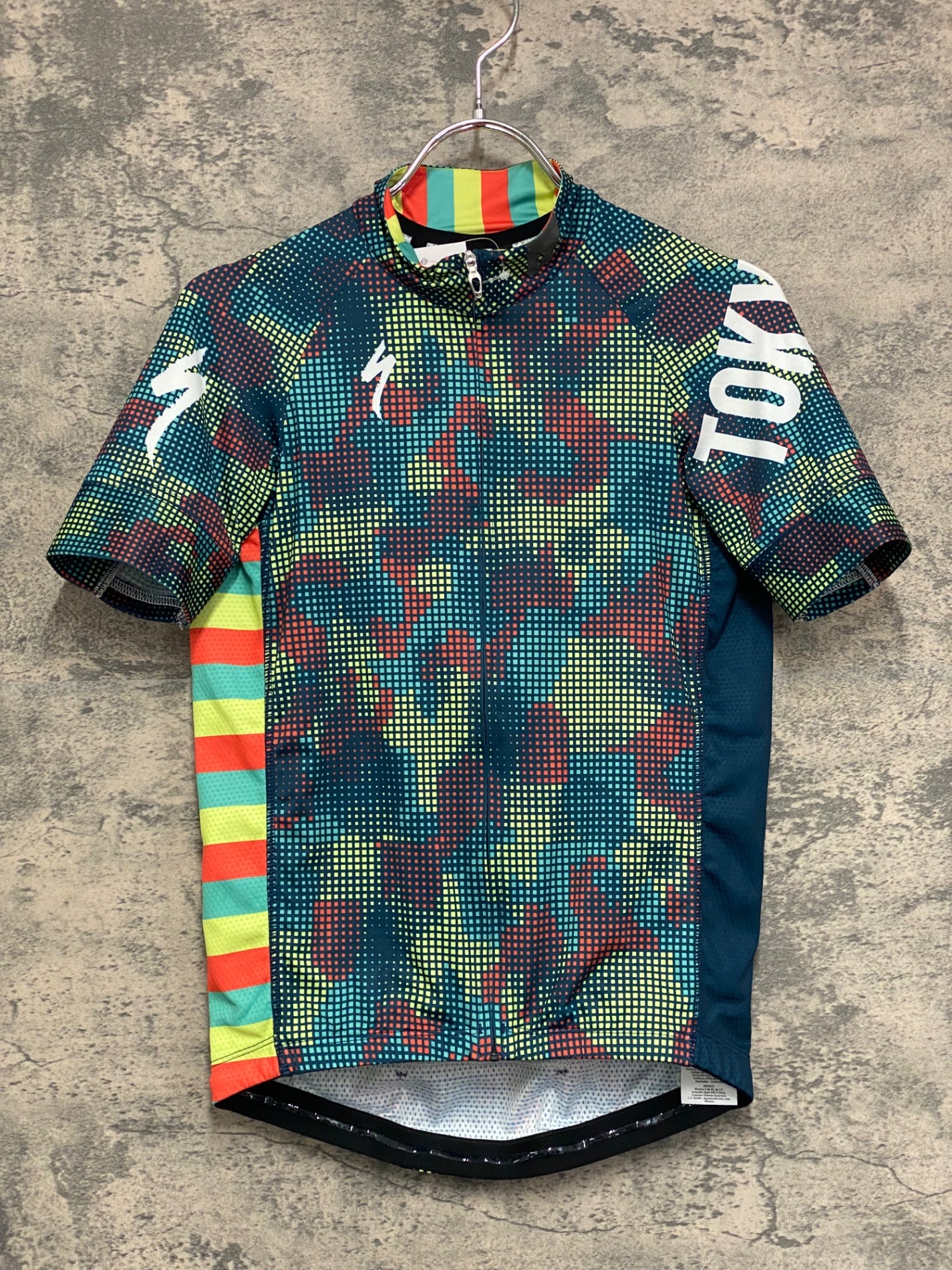 IZ134 スペシャライズド SPECIALIZED SL EXPERT JERSEY 半袖 サイクルジャージ 緑 黄 総柄 S TOKYO