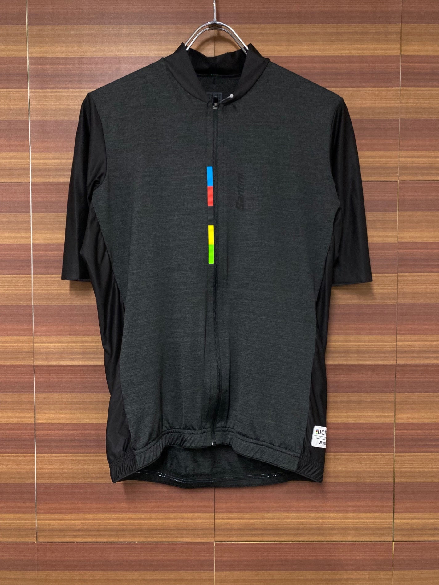 IN460 サンティーニ Santini 半袖サイクルジャージ グレー L ほつれ