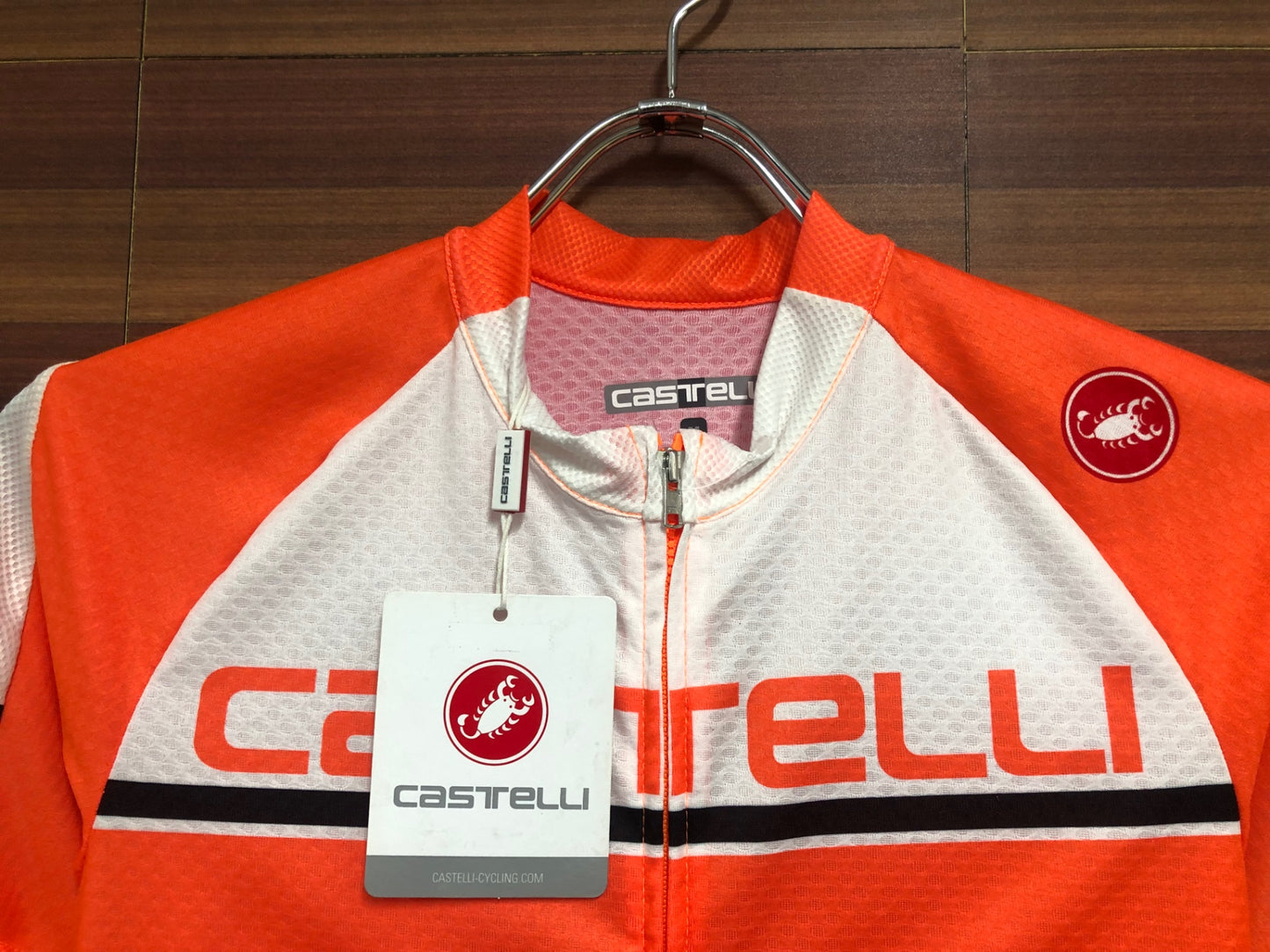 HX119 カステリ CASTELLI 半袖 サイクルジャージ オレンジ黒 M 未使用