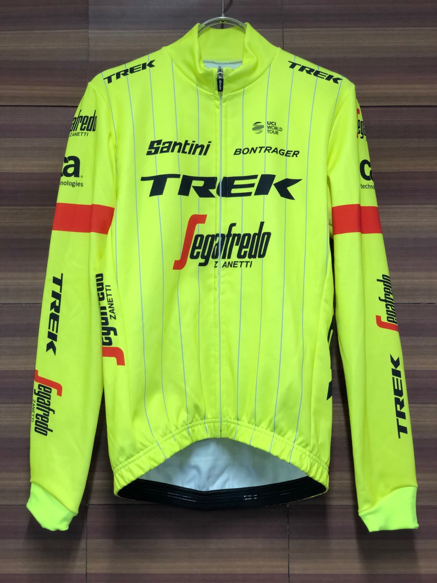 IT202 サンティーニ Santini 長袖 サイクルジャージ 黄 XS 裏起毛 TREK Segafredo