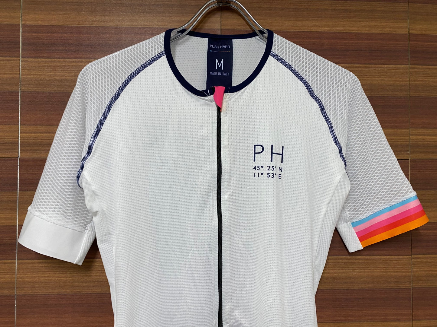 IO582 プッシュハード PUSH HARD 半袖 サイクルジャージ 白 M