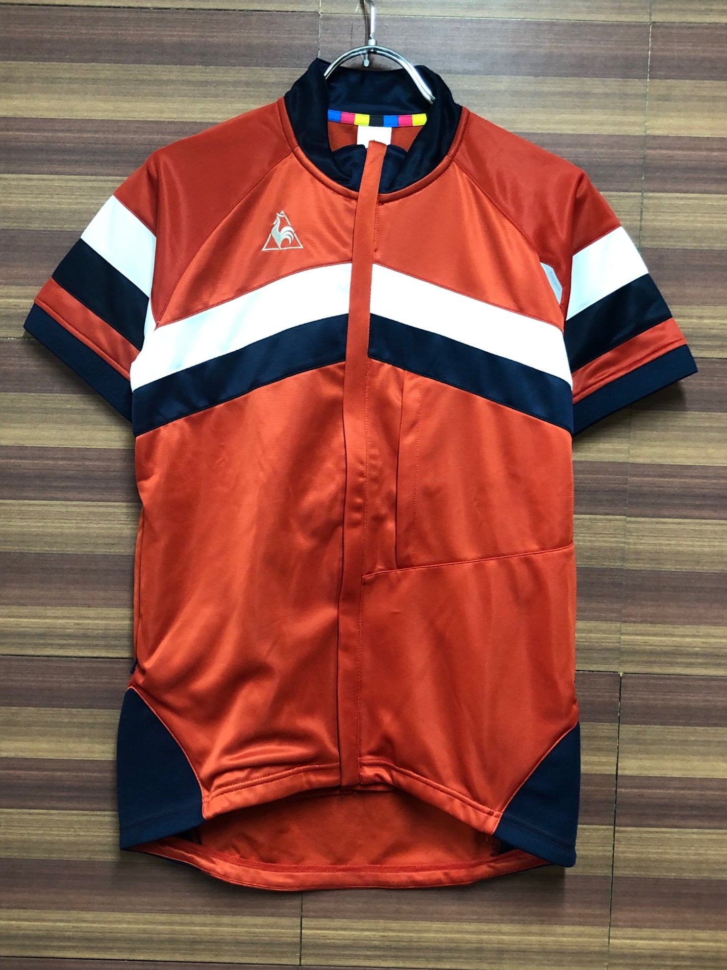 ID323 ルコックスポルティフ le coq sportif 半袖サイクルジャージ M 白赤青