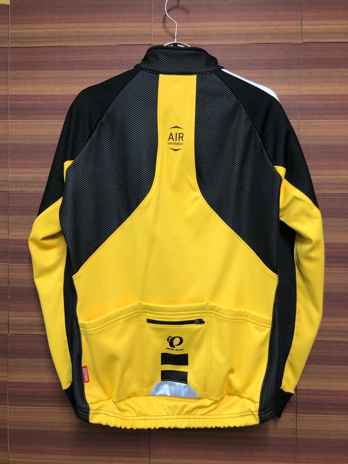 IP248 パールイズミ PEARL iZUMi 長袖 サイクルジャケット 黒 黄 M 裏起毛 WINDBREAK
