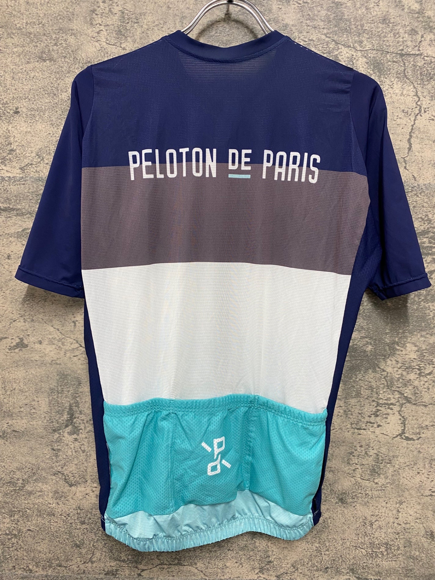 JA880 プロトンドパリ Peloton de Paris 半袖 サイクルジャージ ネイビー L ※汚れあり