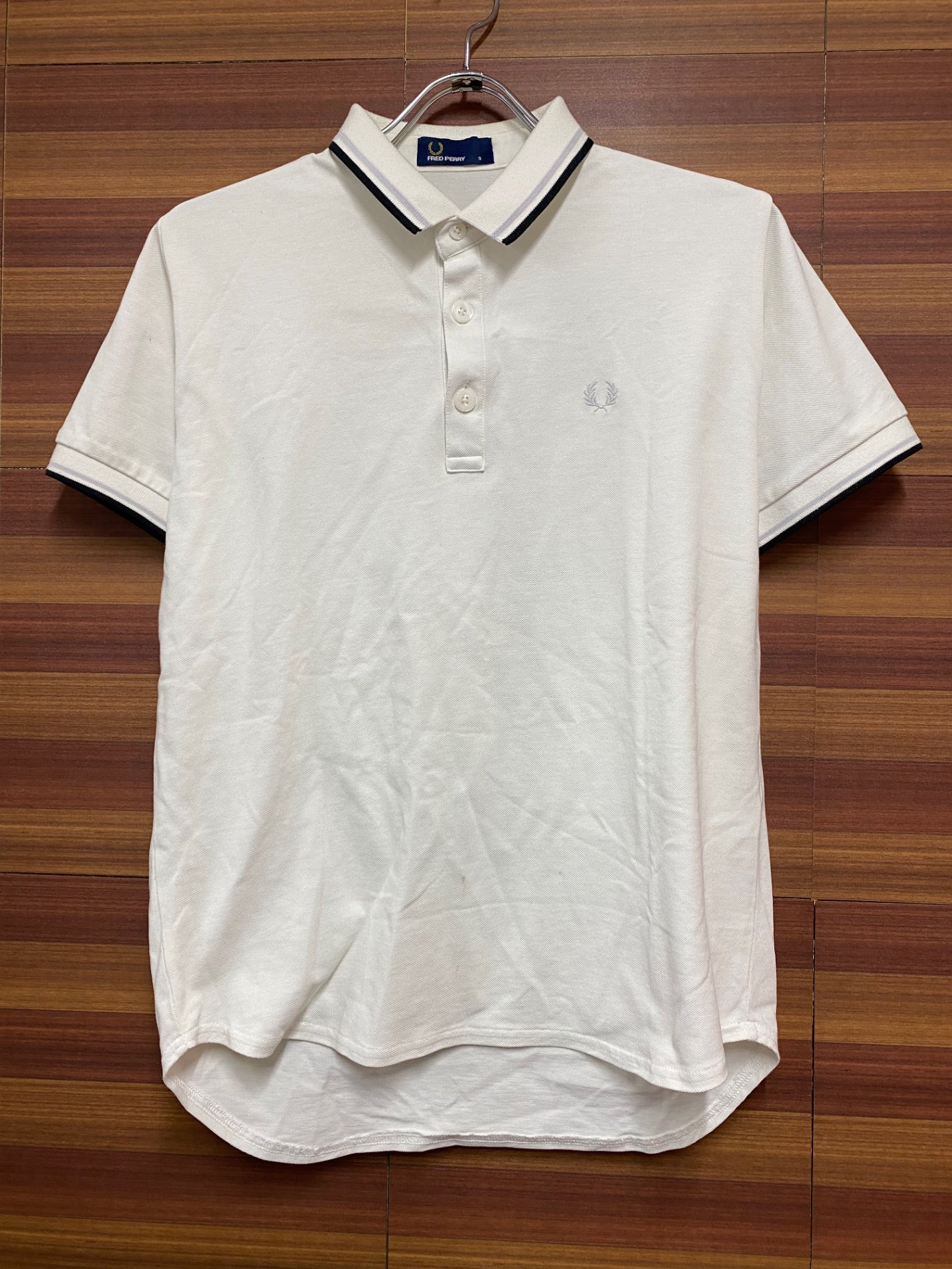 IA134 フレッドペリー FREDPERRY BRADLEY WIGGINS コラボ サイクリングポロシャツ 白 S