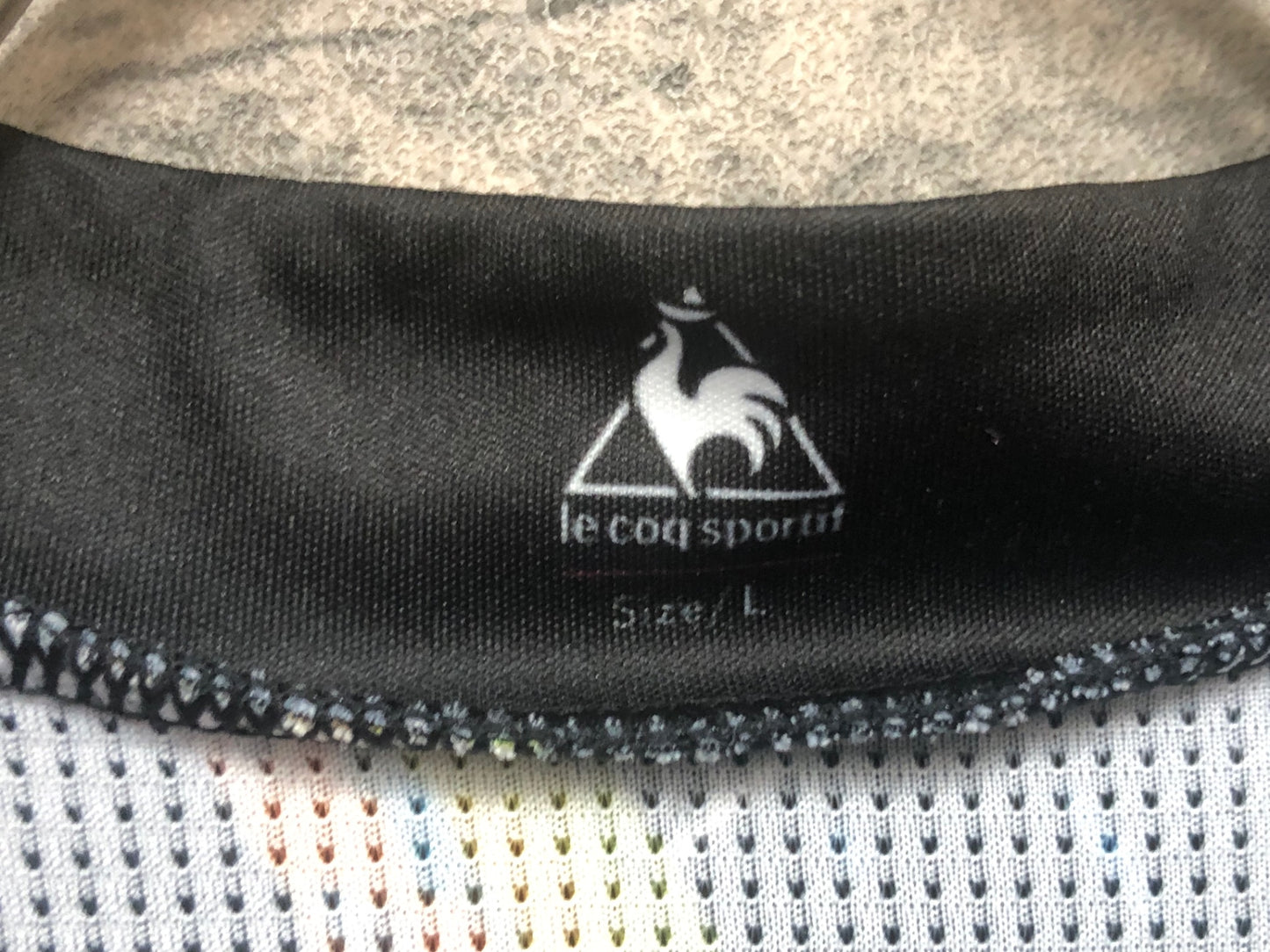 IY172 ルコックスポルティフ le coq sportif 半袖 サイクルジャージ 黒 総柄 L