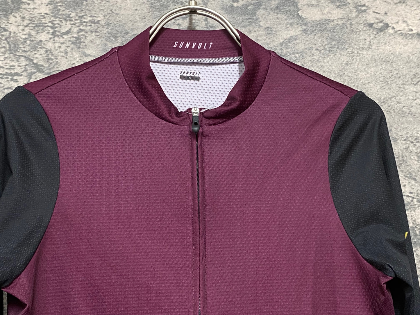 IZ216 サンボルト SUNVOLT 長袖 サイクルジャージ バーガンディ 黒 S