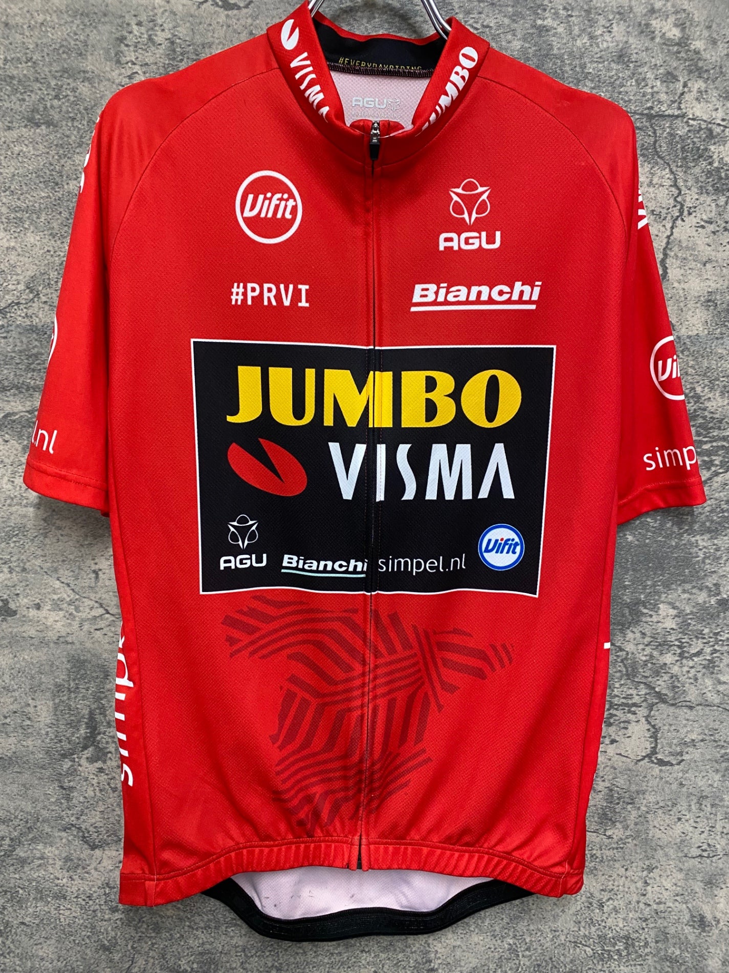 IV587 AGU 半袖サイクルジャージ 赤 L JUMBO VISMA