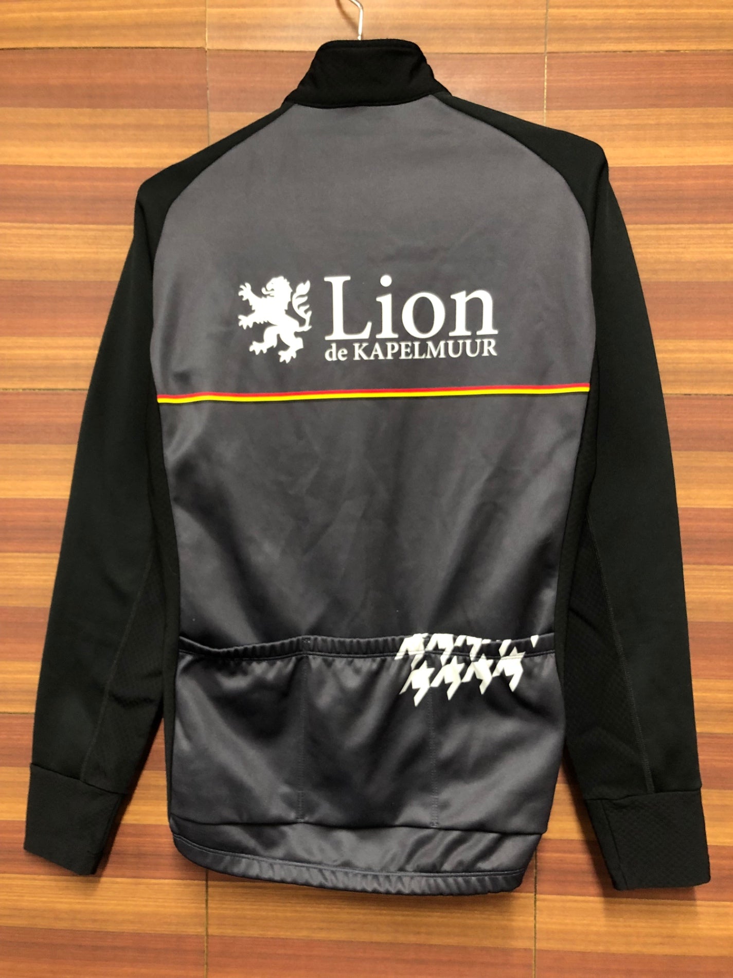 IM799 リオンドカペルミュール Lion de KAPELMUUR 長袖 サイクルジャージ S 黒 裏起毛