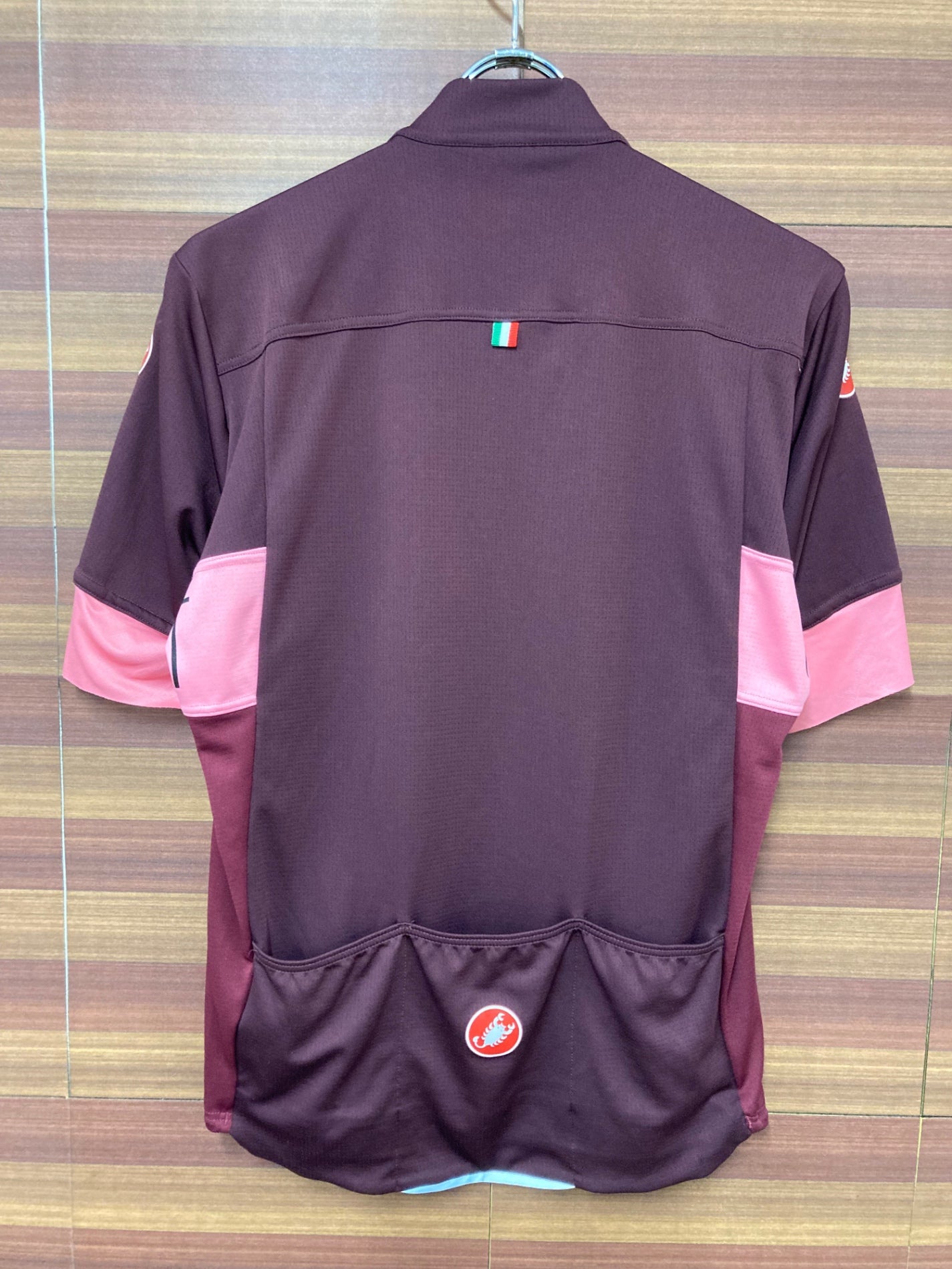 IM288 カステリ CASTELLI 半袖 サイクルジャージ バーガンディ ピンク L
