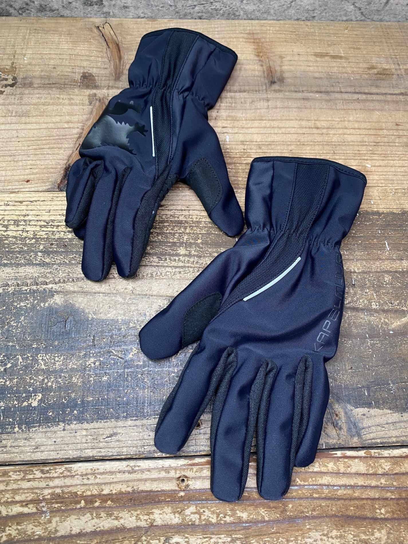 JB081 カペルミュール KAPELMUUR 長指 グローブ 紺 黒 XS 裏起毛