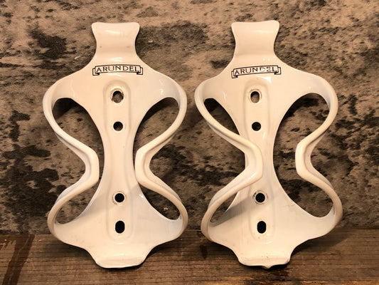 IX392 アランデル ARUNDEL カーボン ボトルケージ 2個セット 白 ※クラックの為ジャンク