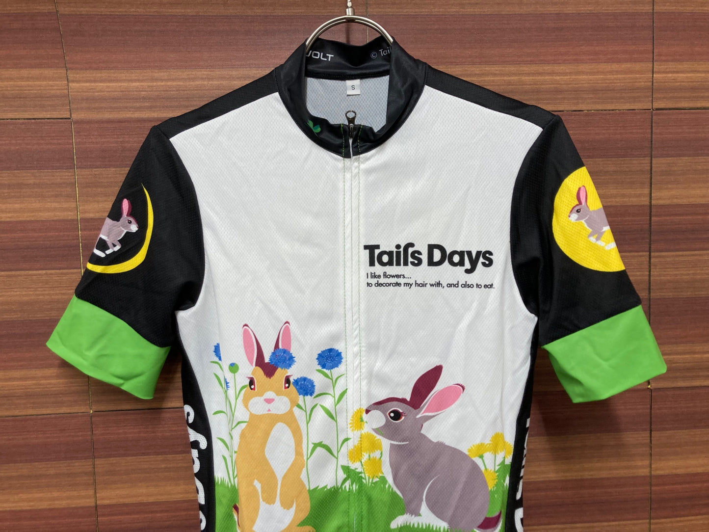 IU819 サンボルト SUNVOLT 半袖 サイクルジャージ 白 黒 S Tails Days