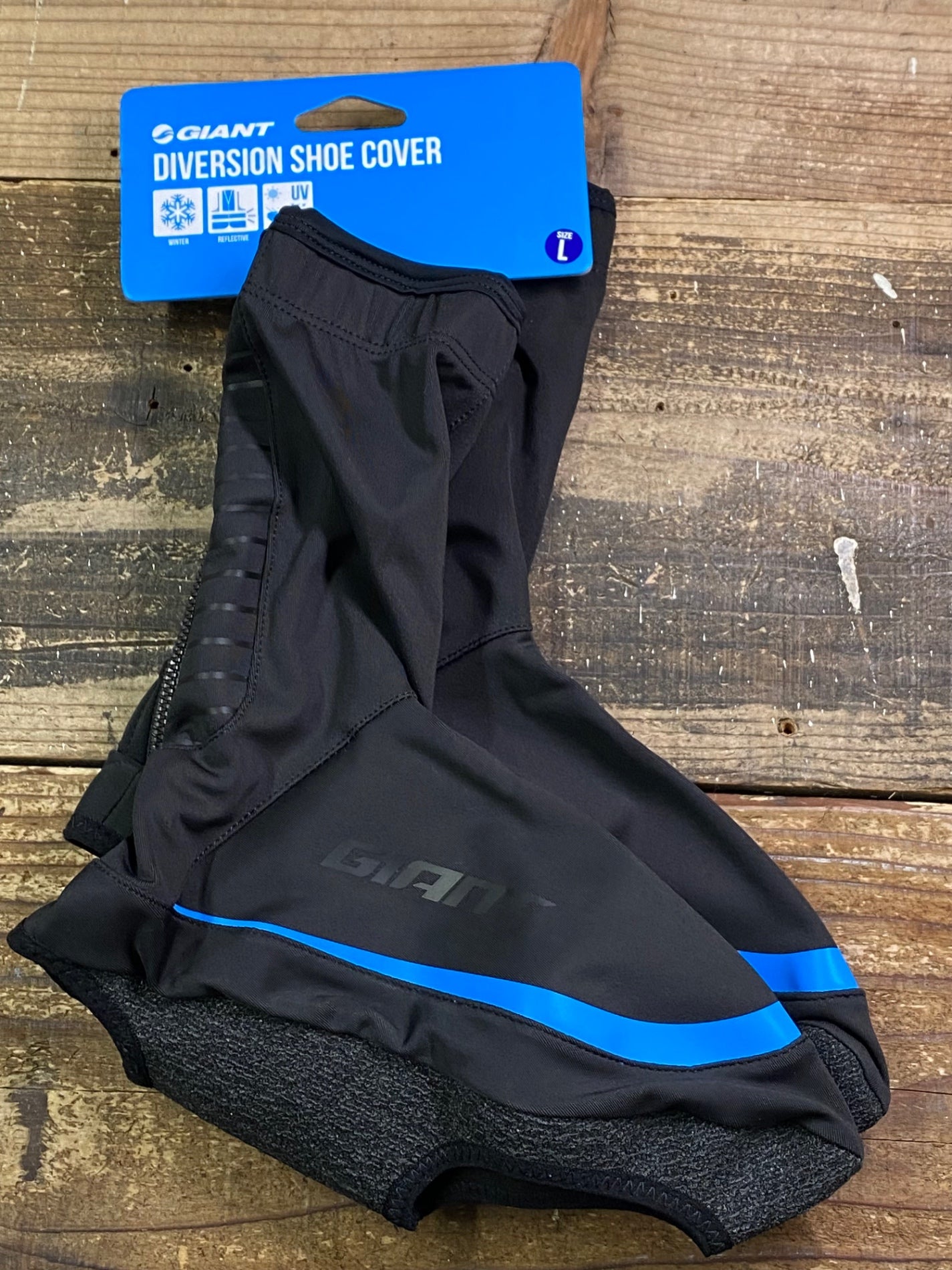 IV941 ジャイアント GIANT シューズカバー 黒 L 裏起毛