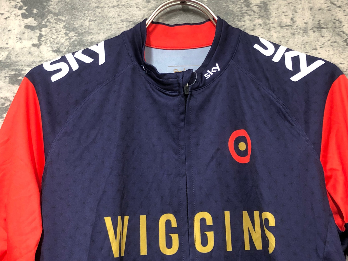 IW742 ラファ Rapha CORE JERSEY 半袖 サイクルジャージ 紺 赤 M TEAM sky WIGGINS