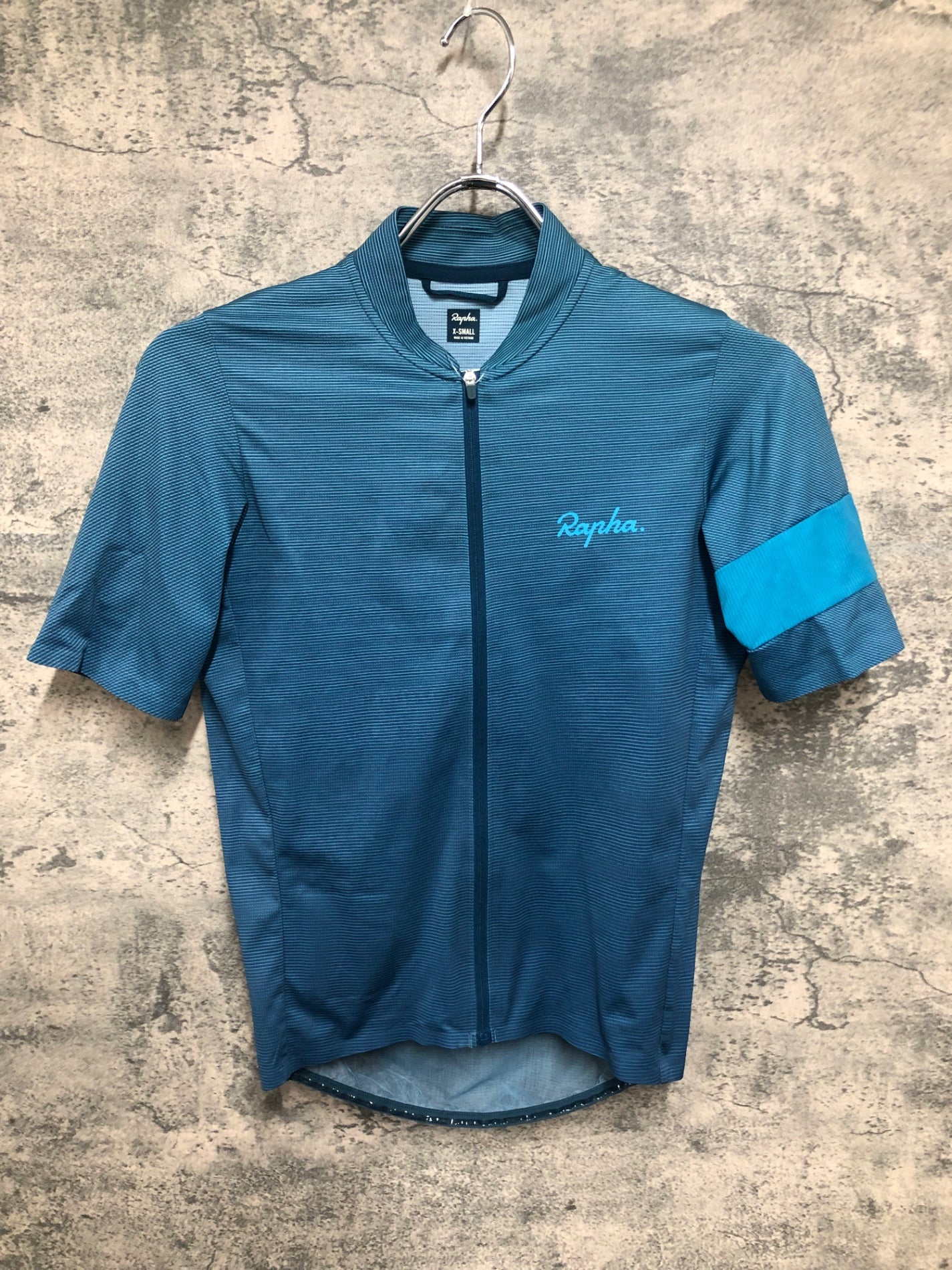 IZ527 ラファ Rapha FLYWEIGHT JERSEY-LINES 半袖 サイクルジャージ ターコイズブルー XS