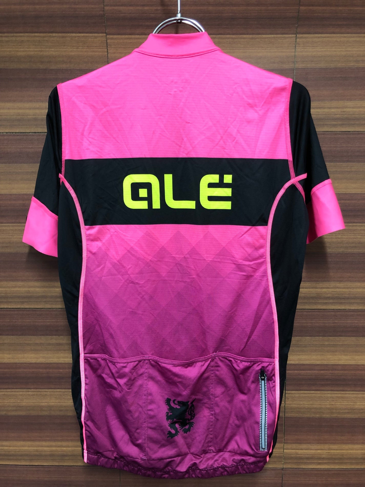 IO743 アレ ALE 半袖 サイクルジャージ ピンク 黒 M