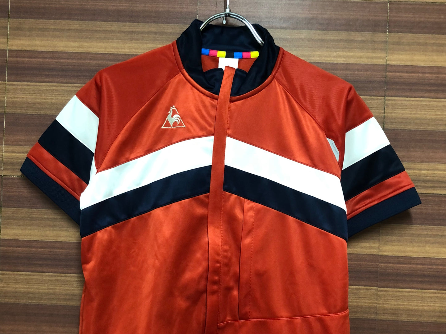 ID323 ルコックスポルティフ le coq sportif 半袖サイクルジャージ M 白赤青