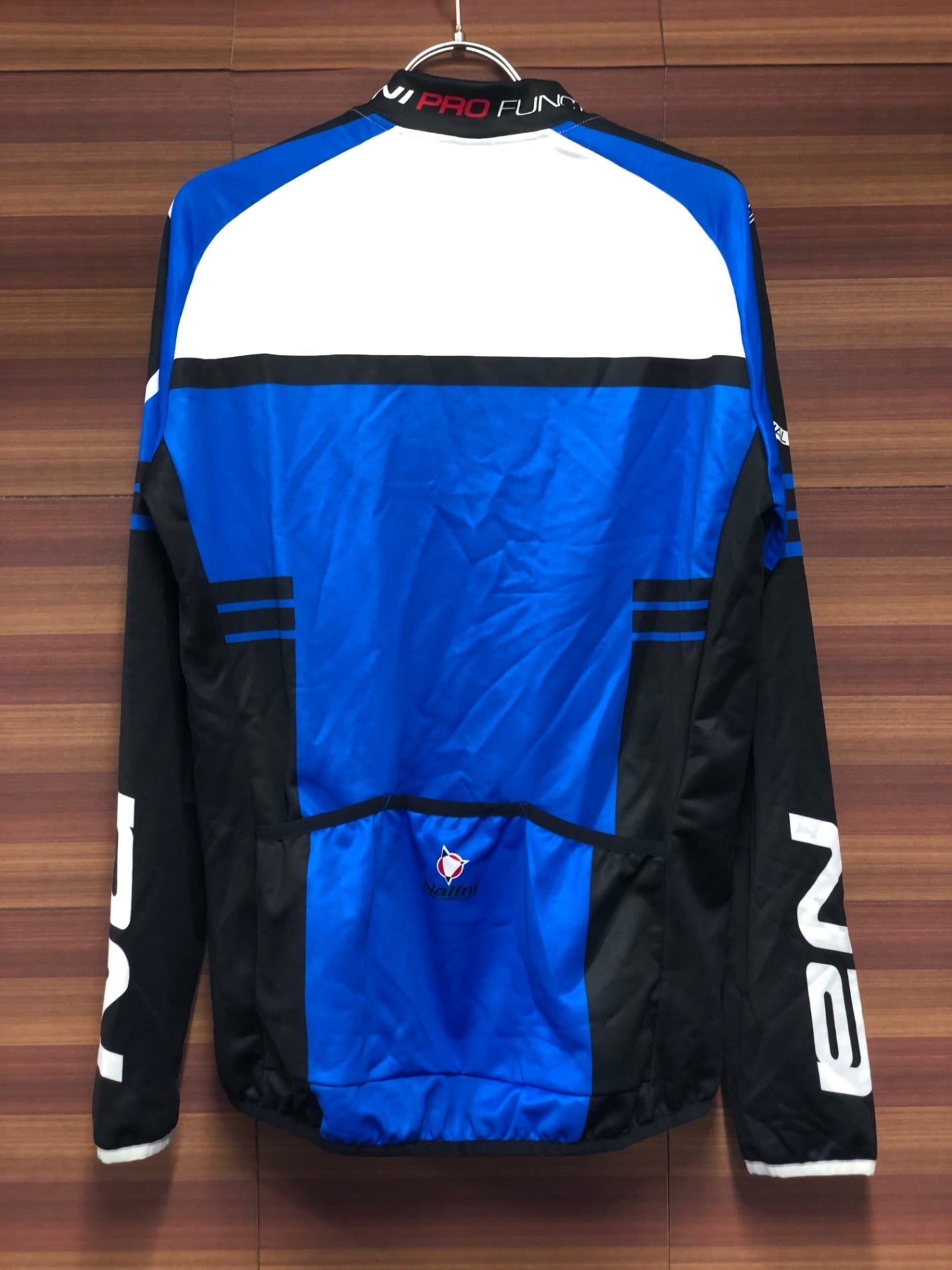 IQ838 ナリーニ Nalini 長袖 サイクルジャージ 青 黒 L 裏起毛