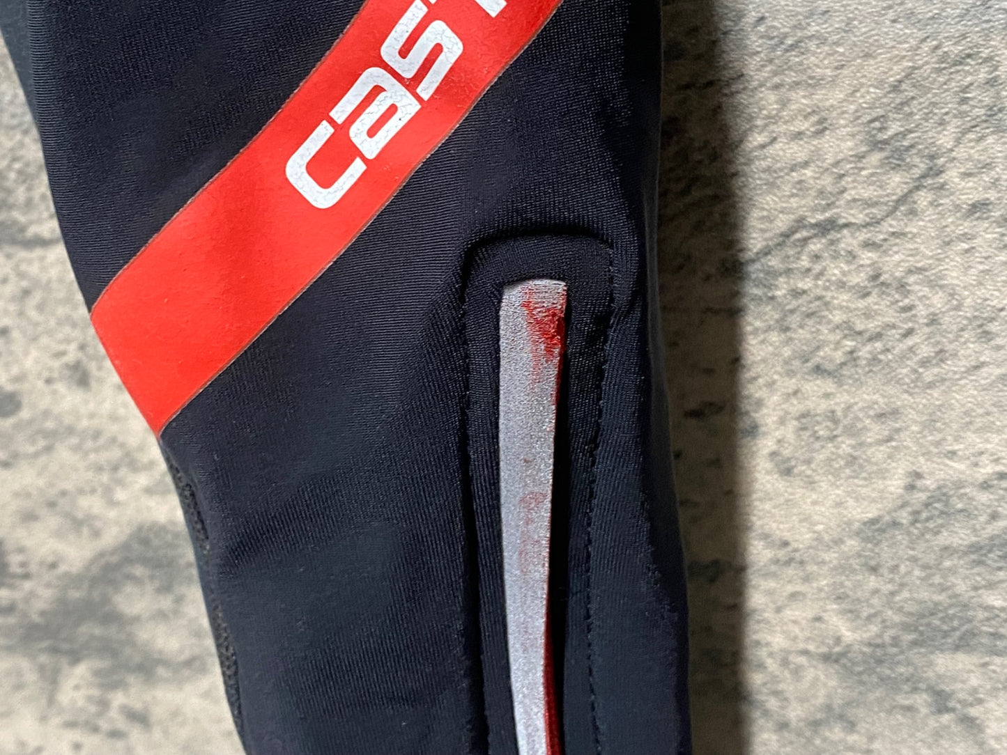 IZ622 カステリ castelli ビブタイツ 黒 M 裏起毛 擦れあり