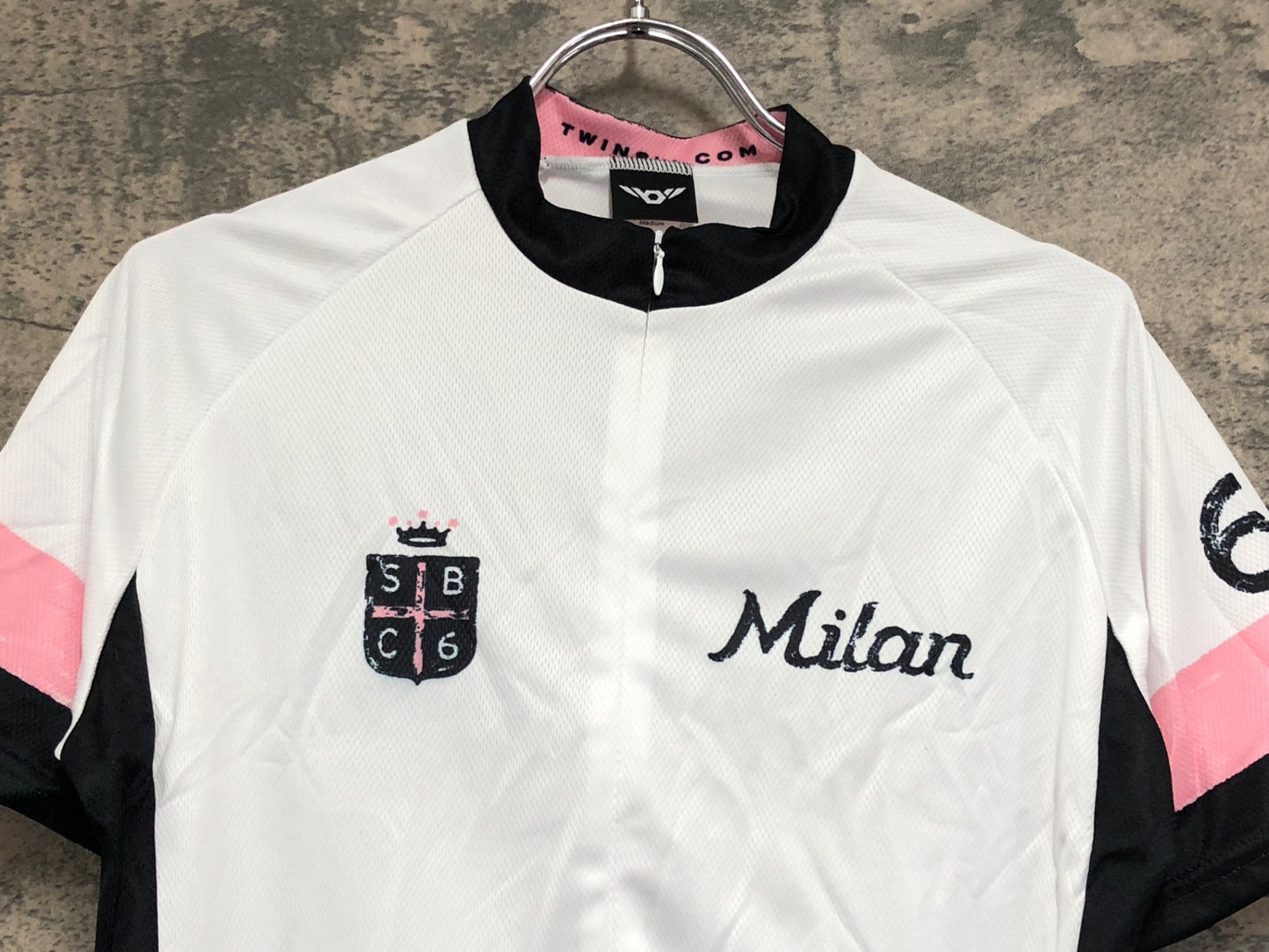 IW596 ツインシックス TWIN SIX 半袖 サイクルジャージ 白ピンク Ｍ 未使用品