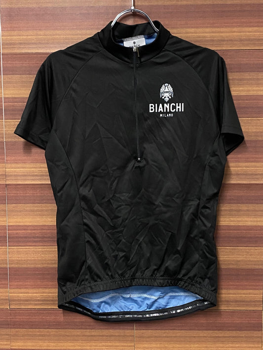 IR697 ビアンキ Bianchi 半袖 サイクルジャージ 黒 L ハーフジップ