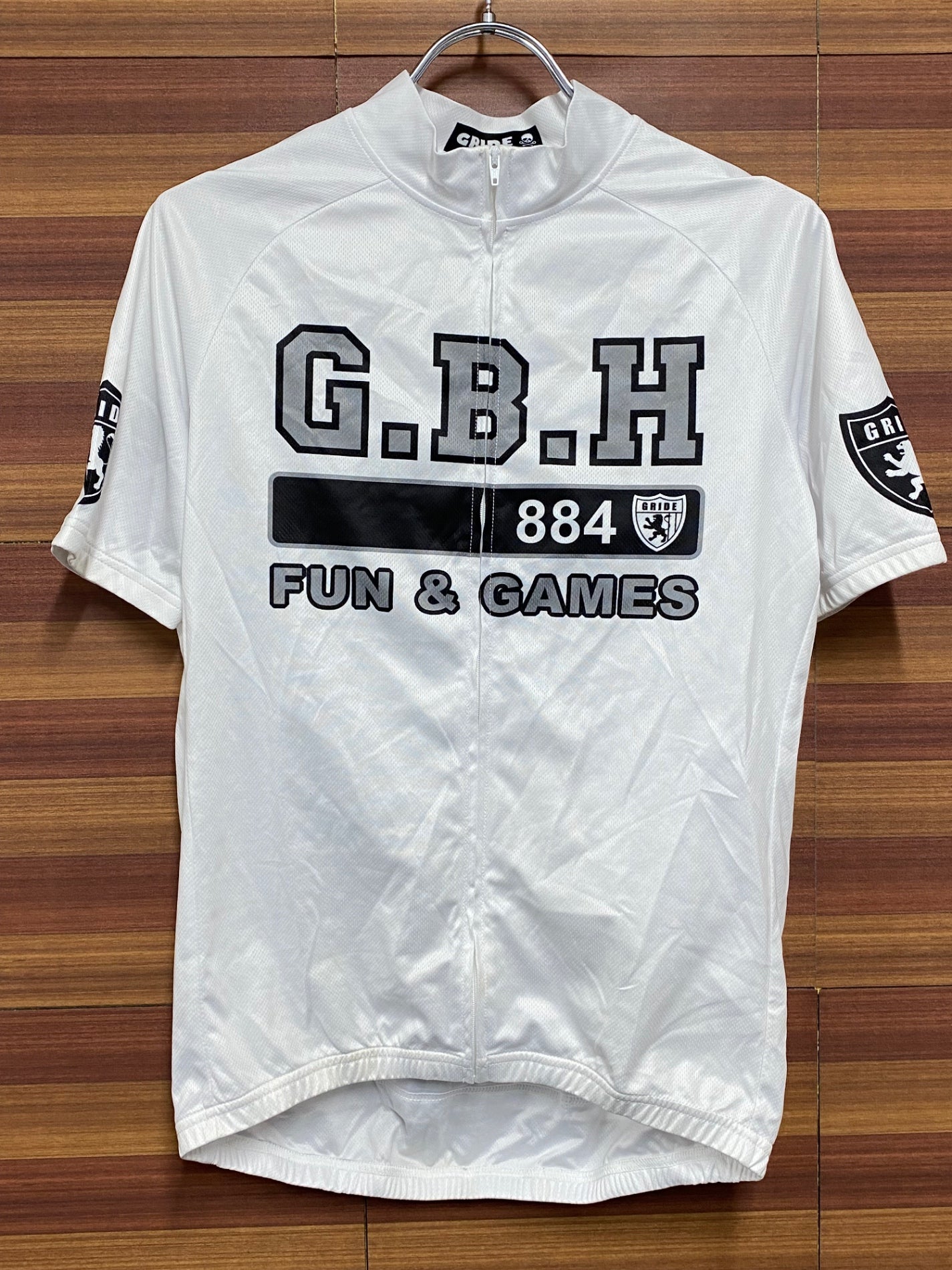 IS417 グライド GRIDE 半袖サイクルジャージ L 白黒