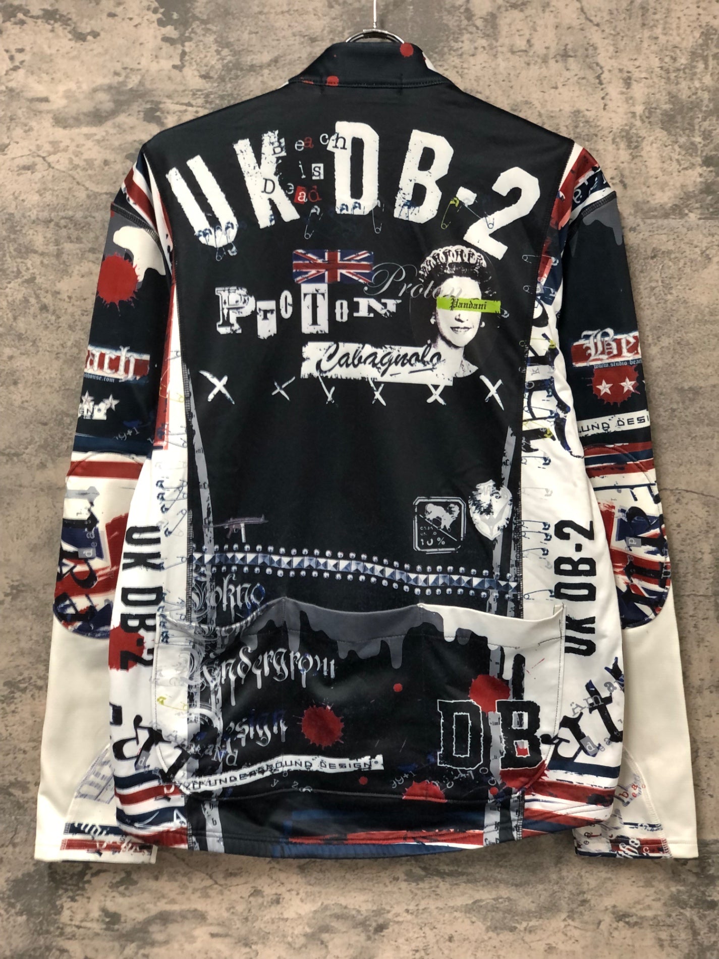 IY637 パンダーニ Pandani 長袖 サイクルジャケット 紺 白 L 裏起毛