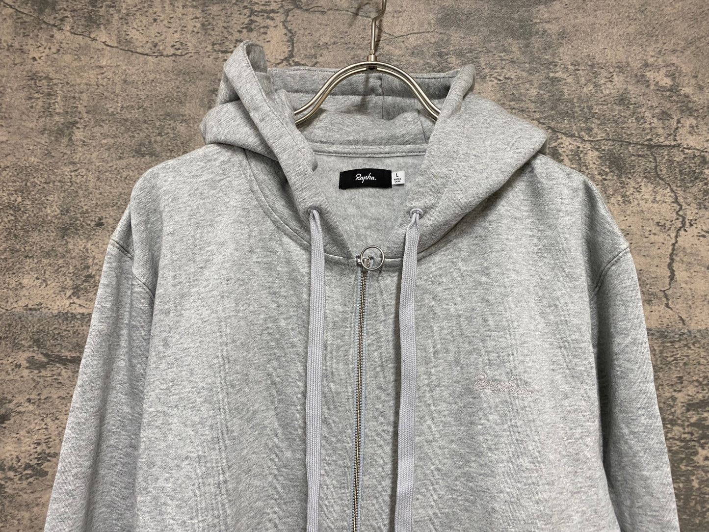JB127 ラファ Rapha LOGO HOODIE 長袖 フーディ パーカー グレー L 裏起毛
