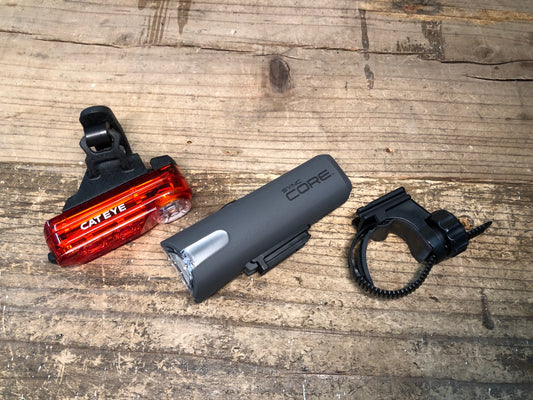 IY305 キャットアイ CATEYE SYNC CORE KINETIC ライト 前後セット (HL-NW100RC、TL-NW100K) ※点灯確認済