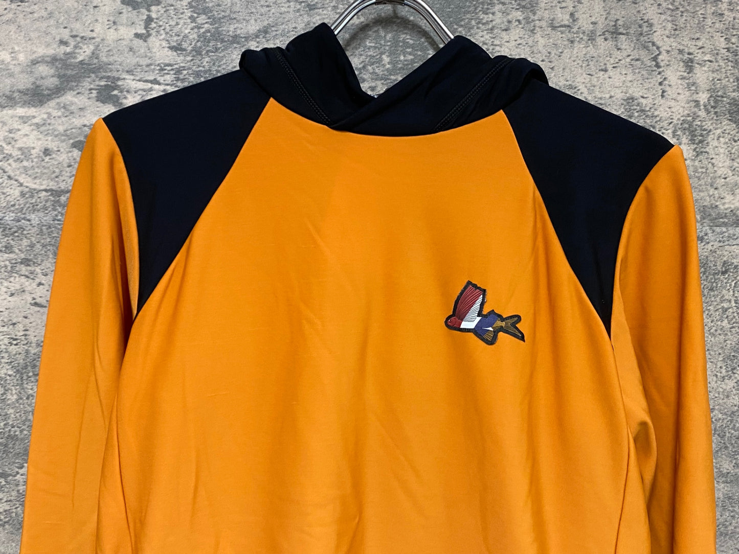 IZ145 カフェドシクリステ Cafe du Cycliste Penelope Gravel Cycling Jersey 長袖 サイクルジャージ オレンジ 紺 S 裏起毛