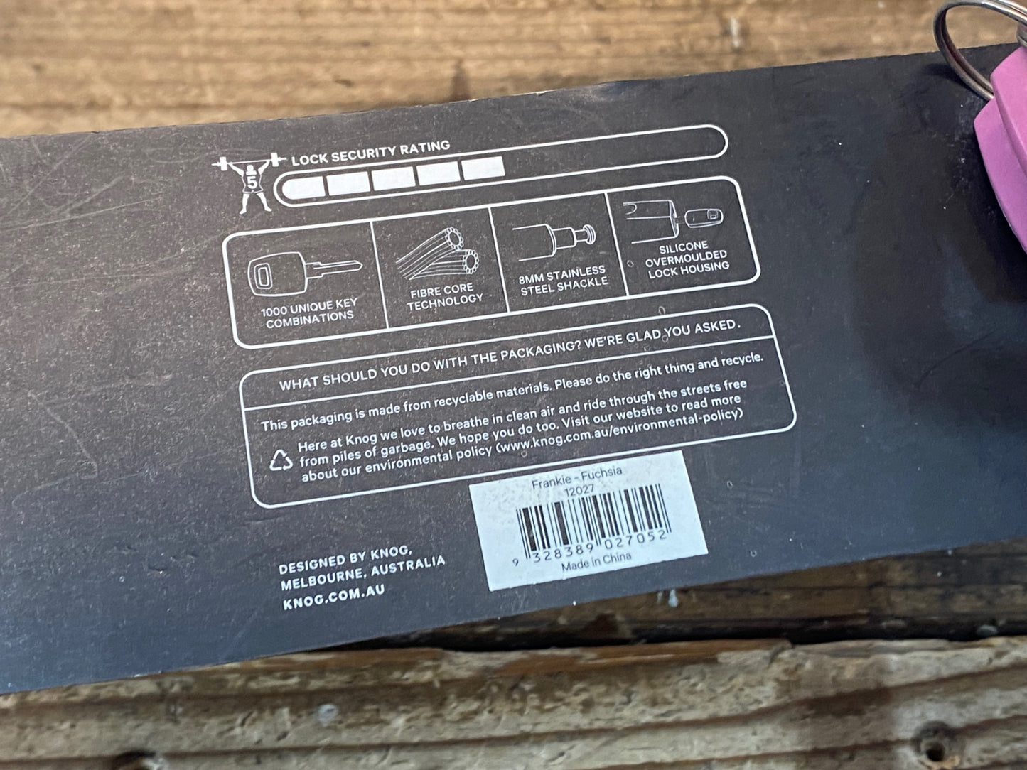 IL040 ノグ knog フランキー Frankie ケーブルロック 紫