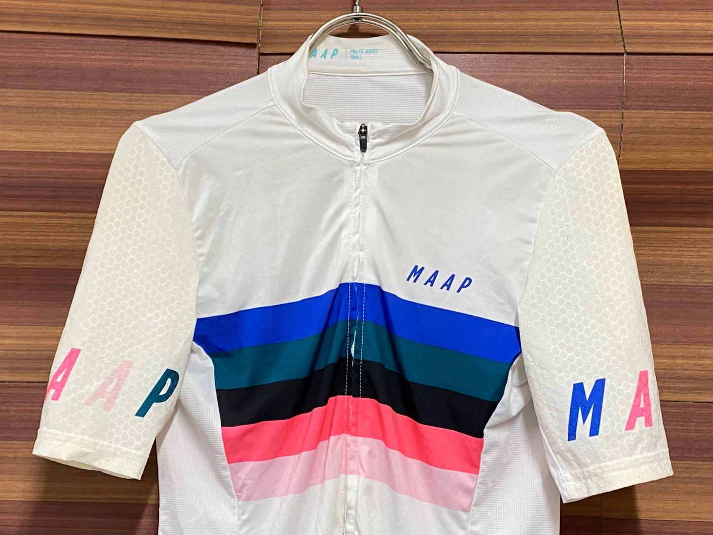 IU391 マープ MAAP PRO FIT JERSEY 半袖 サイクルジャージ 白 紺 ピンク S