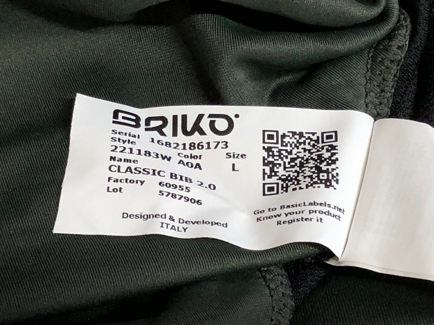 IL863 ブリコ BRIKO CLASSIC BIB 2.0 ビブショーツ カーキ L ロゴ汚れ