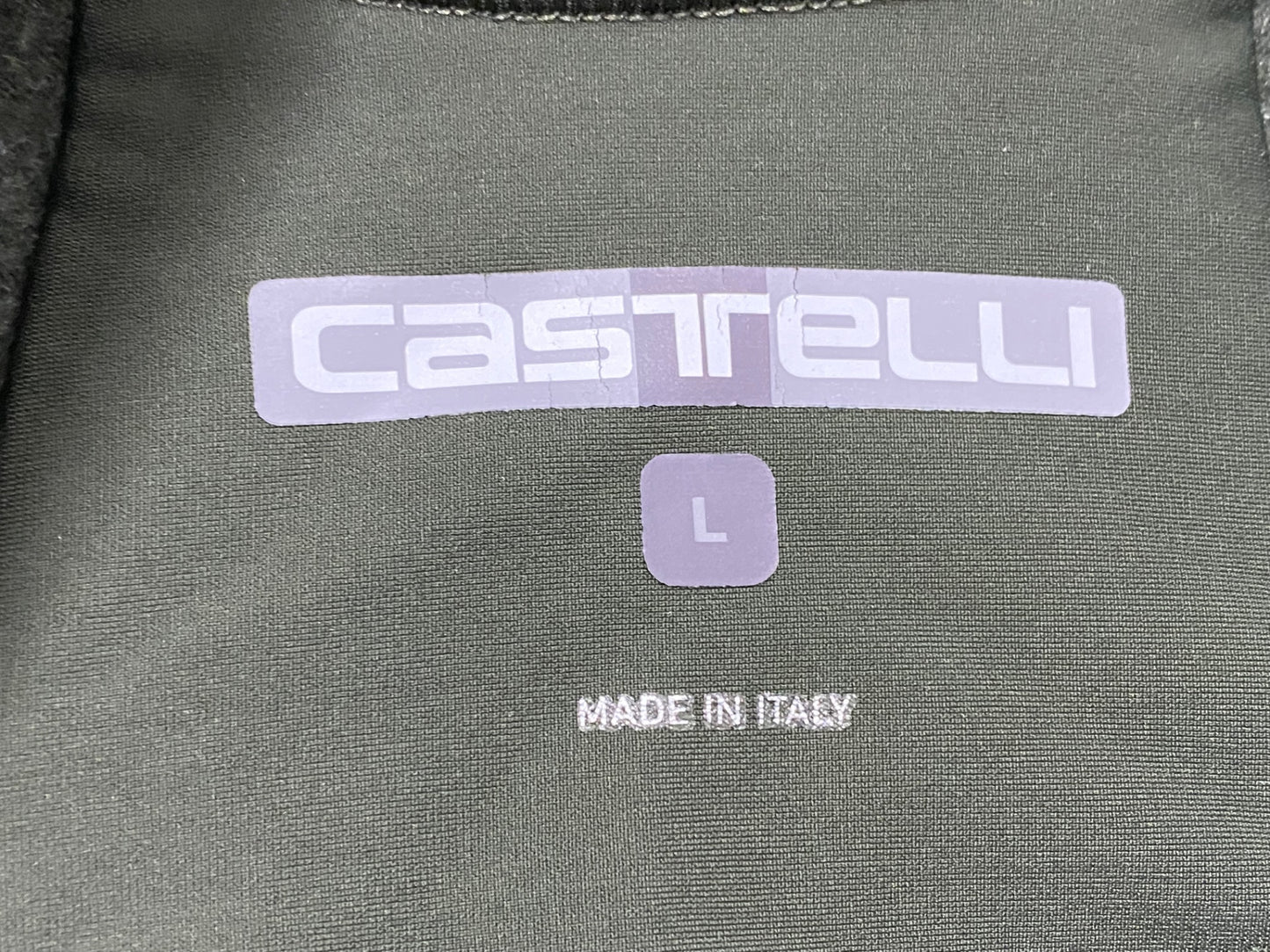 IZ059 カステリ CASTELLI 長袖 サイクルジャージ 緑 L 裏起毛 ※起毛擦