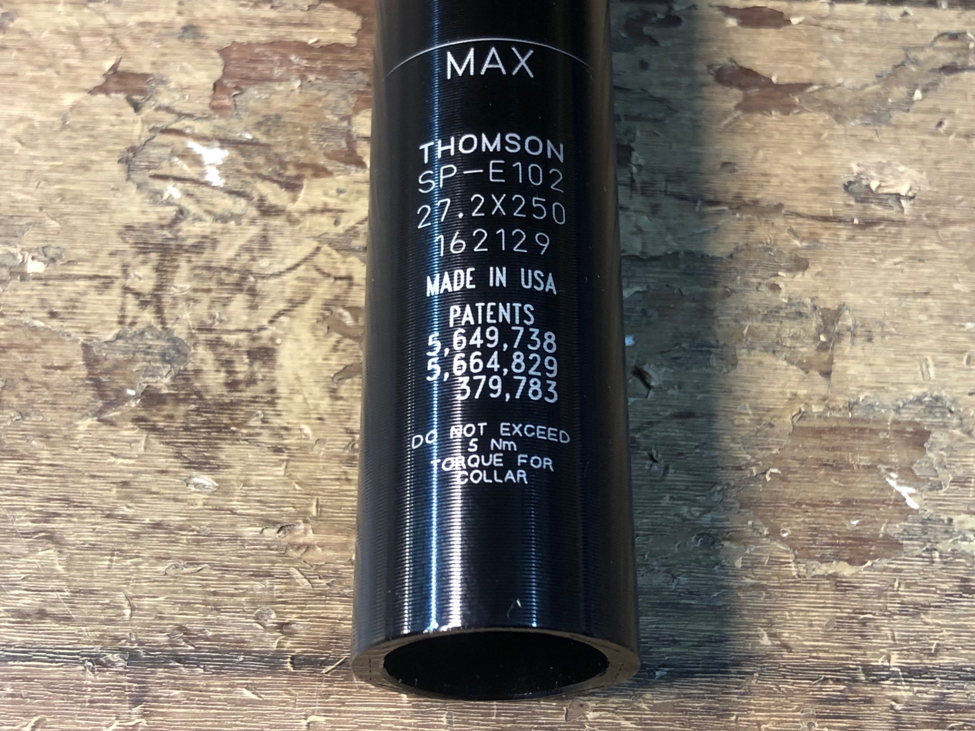 HX306 トムソン THOMSON Elite アルミ シートポスト 黒 Φ27.2 250mm SB0mm