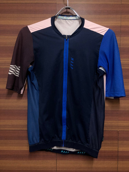 IF039 マープ MAAP PRO FIT JERSEY 半袖 サイクルジャージ ピンク ネイビー M ※ほつれ