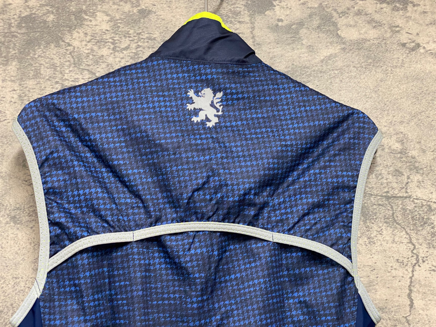 JB064 リオンドカペルミュール Lion de KAPELMUUR サイクルベスト ジレ 紺 黒 S 千鳥格子