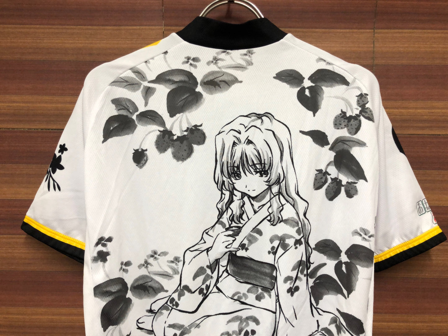 IS979 ウェイブワン WAVE ONE 半袖 サイクルジャージ 白 黄 L おねがい☆ティーチャー 森野苺 痛ジャージ