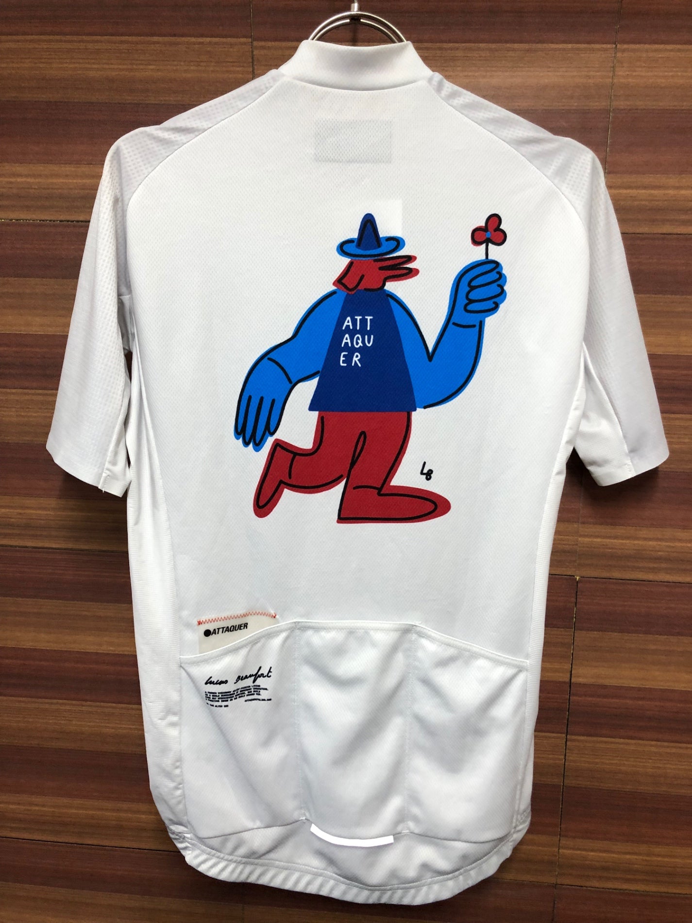 IR571 アタッカー ATTAQUER Artist Series LIMITED 半袖 サイクルジャージ 白 M Lucas Beaufort