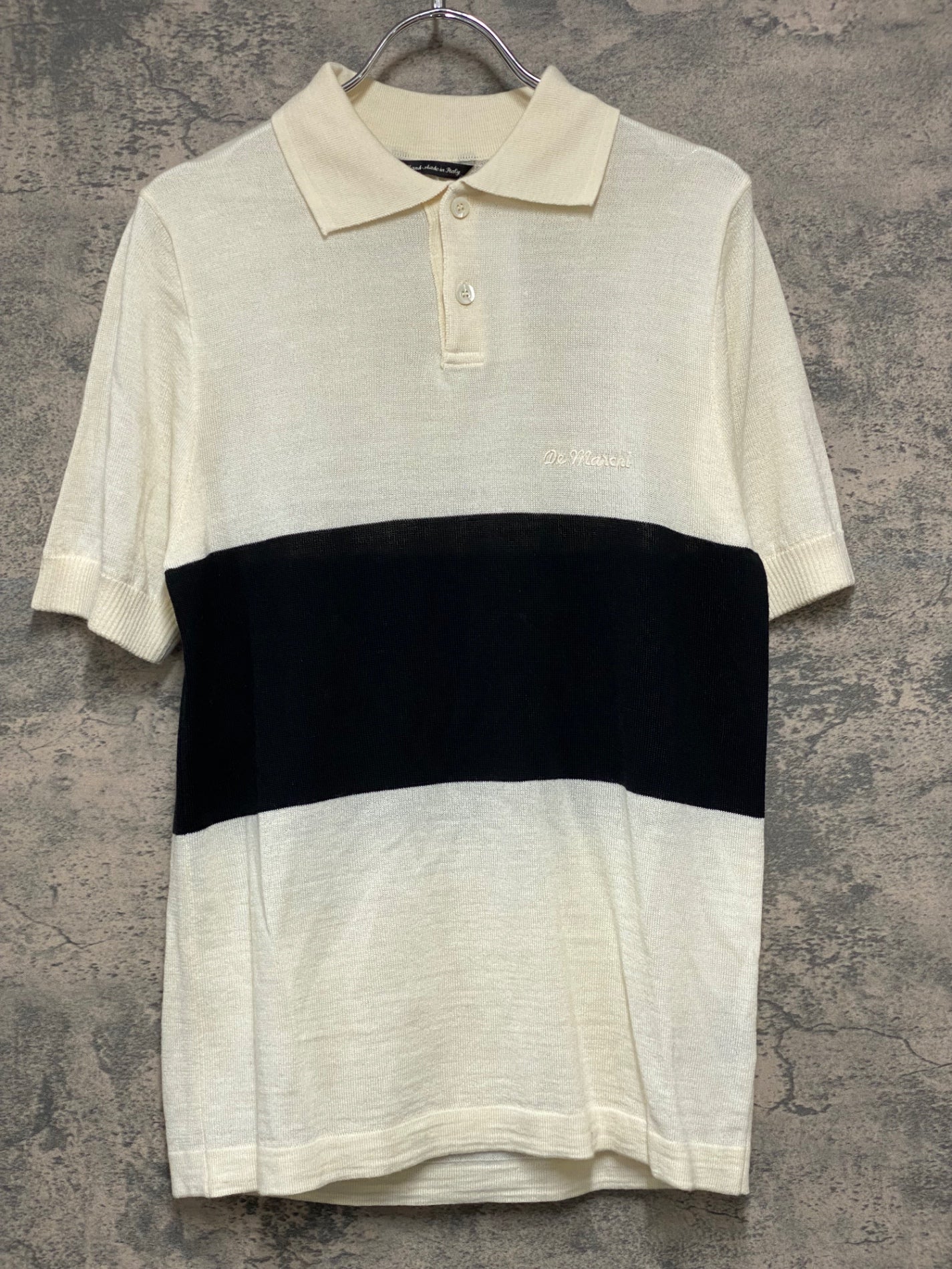 JD962 デマルキ De Marchi 半袖 ポロシャツ バックポケット 白 M