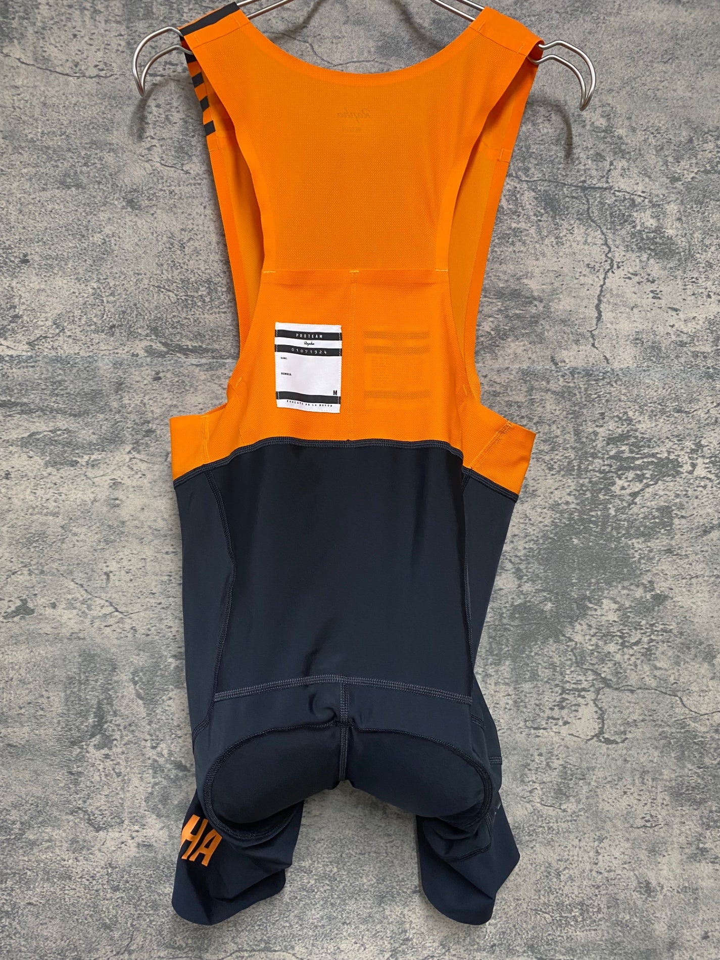 JD286 ラファ Rapha MEN'S PRO TEAM BIB SHORTS Ⅱ REGULAR LENGTH ビブショーツ 黒 オレンジ M