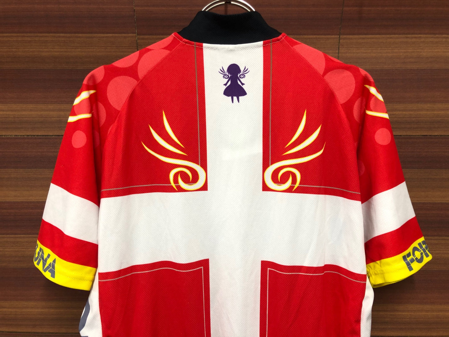 IT002 チャンピオンシステム Champion System 半袖 サイクルジャージ 赤 白 黒 L ろんぐらいだぁす！ FORTUNA 痛ジャージ ※タグカット