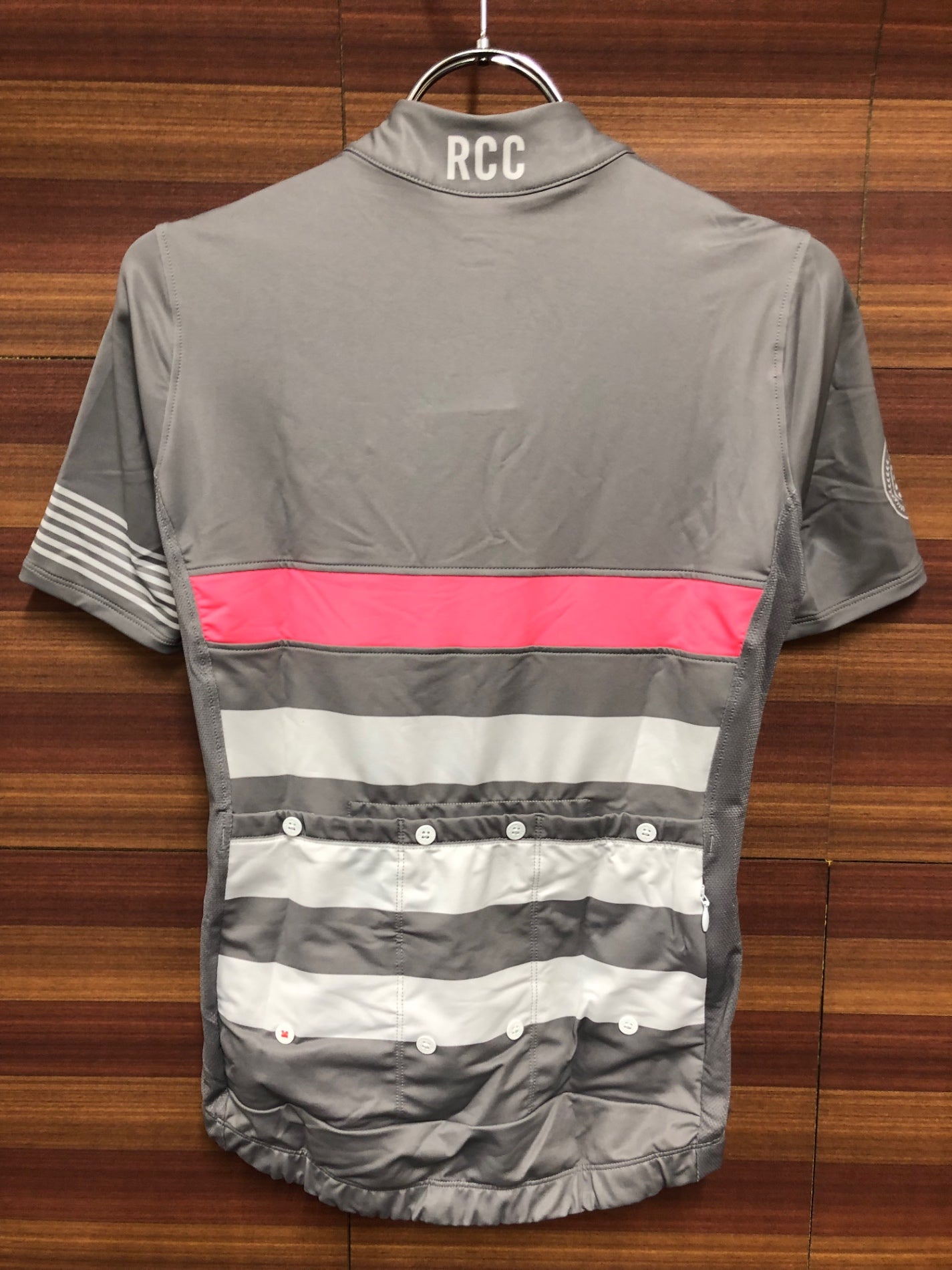 IT307 ラファ Rapha WOMEN'S RCC JERSEY 半袖 サイクルジャージ グレー ピンク S