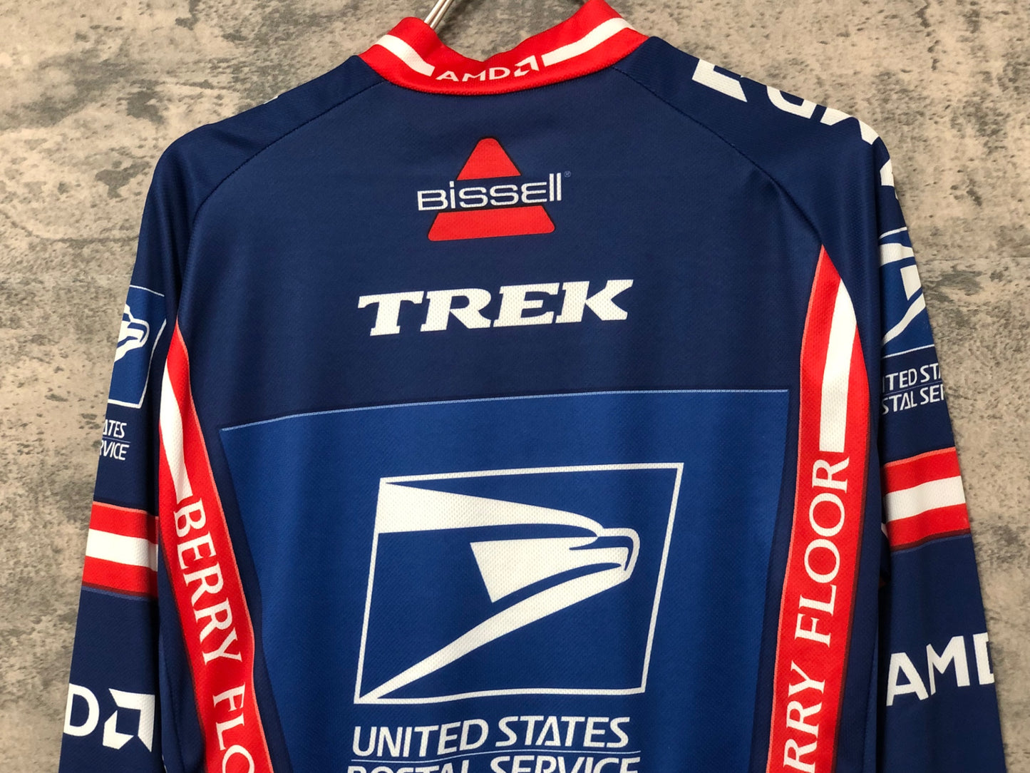 JC345 ナイキ NIKE トレック TREK UNITED STATES POSTAL SERVICE 長袖 サイクルジャージ 紺赤 S